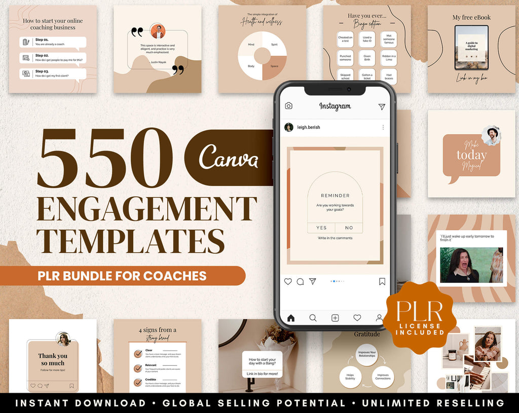Instagram Engagement Templates - PLR Bundle