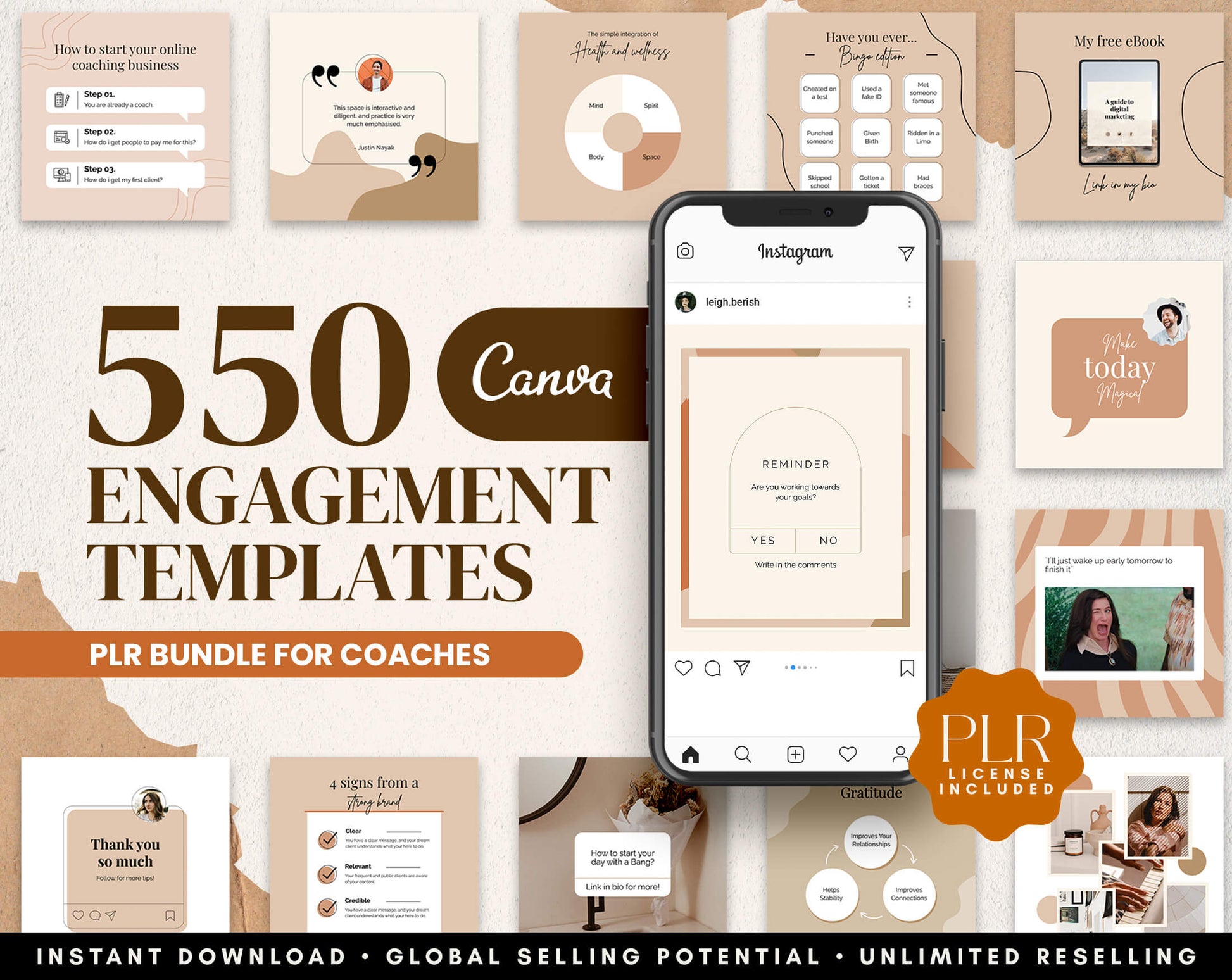 Instagram Engagement Templates - PLR Bundle