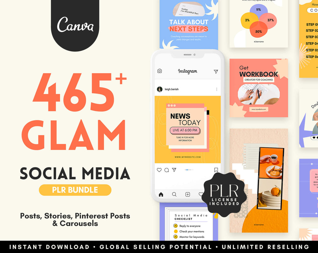 Glam Social Media - PLR Bundle